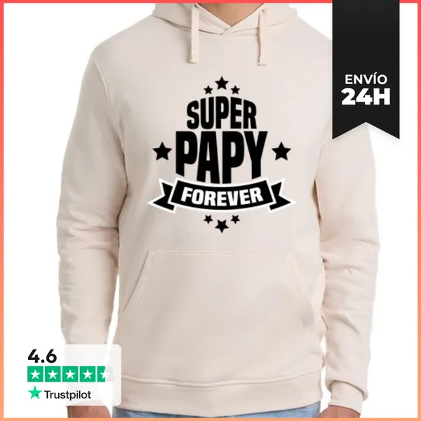 Sudadera Unisex Con Capucha Súper Abuelo Para Siempre LaTostadora