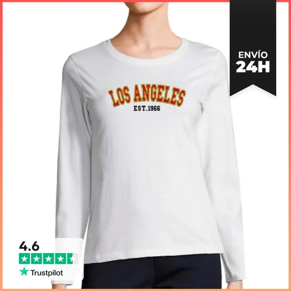 Camiseta Mujer Manga Larga Los Ángeles Est 1966 LaTostadora