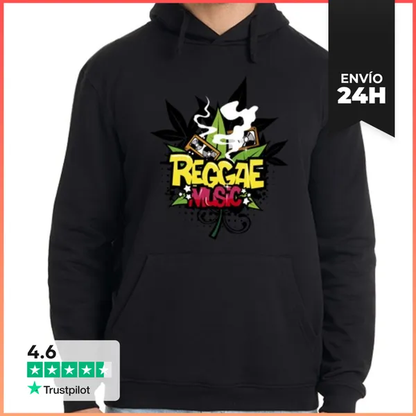 Sudadera Unisex Con Capucha Reggae Music LaTostadora
