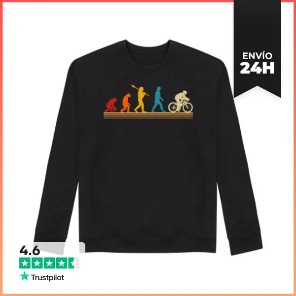 Sudadera Unisex EVOLUCIÓN SER HUMANO CICLISMO LaTostadora