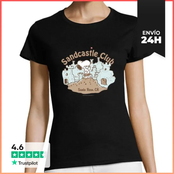 Camiseta Mujer Clásica Sandcastle Club Snoopy LaTostadora