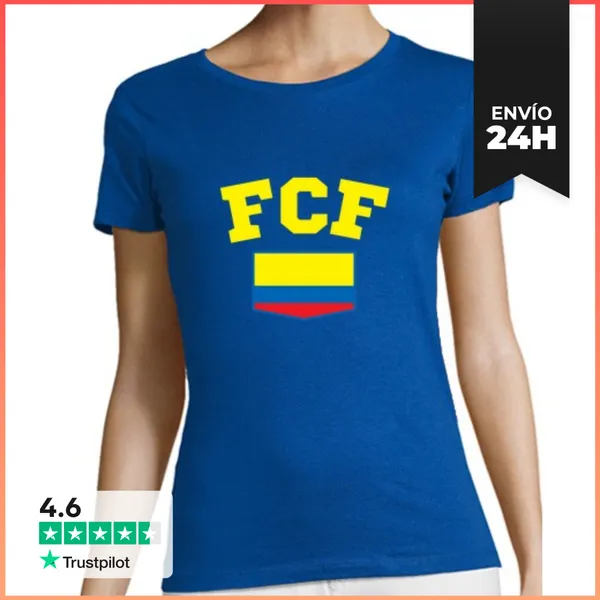 Camiseta Mujer Clásica Camiseta Colombia FCF Personalizable Mujer