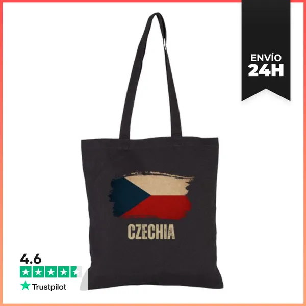 Bolsa De Tela Bandera De Chequia Vintage Grunge LaTostadora
