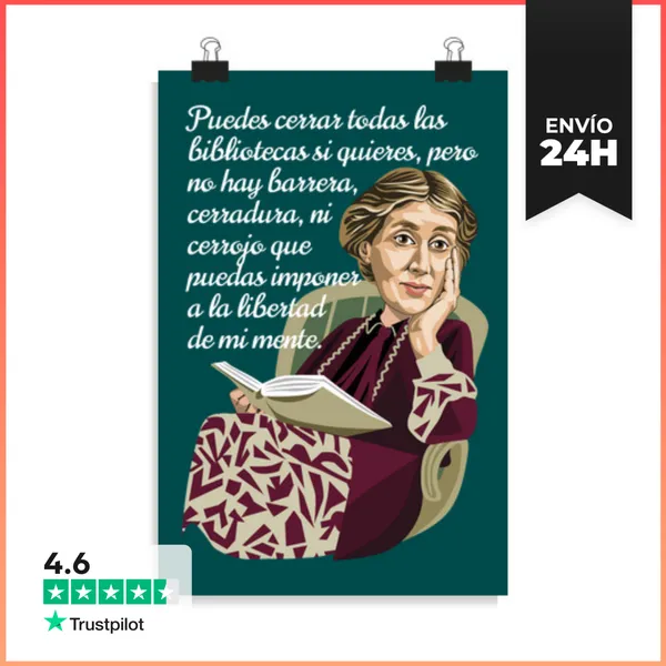 Póster Vertical Virginia Woolf LaTostadora
