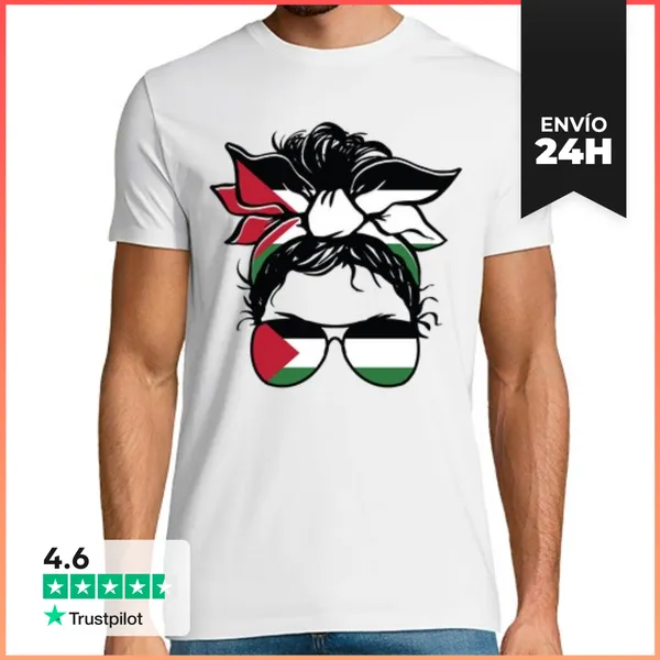 Camiseta Hombre Clásica Mujer Que Apoya A Los Palestinos De Gaz