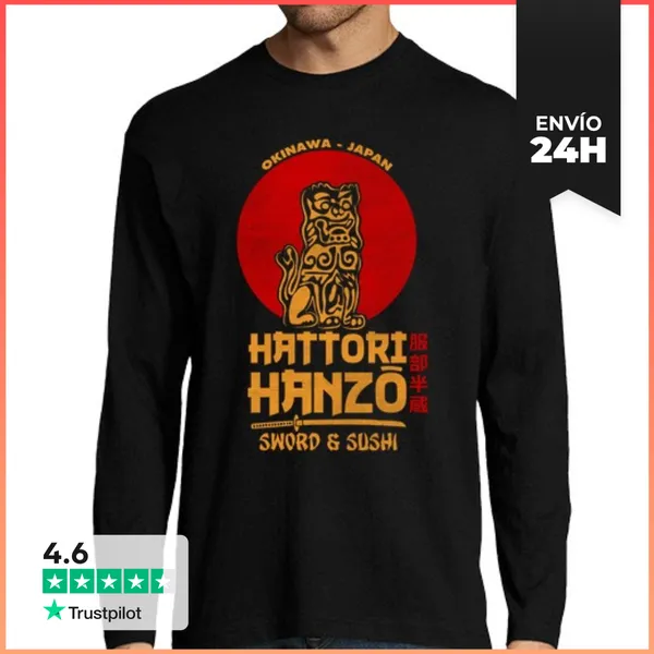 Camiseta Hombre Manga Larga Hattori Hanzo LaTostadora