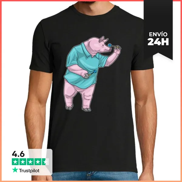 Camiseta Hombre Clásica Dardos De Cerdo Dardo LaTostadora