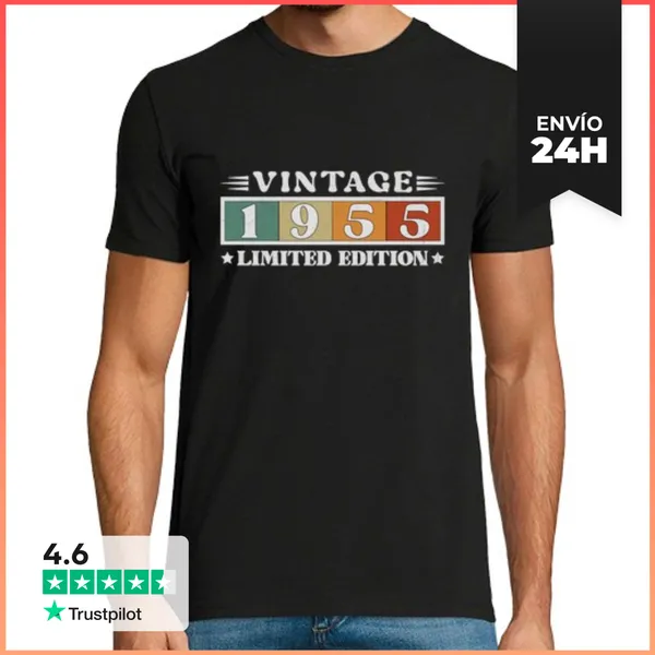 Camiseta Hombre Clásica 70 Años De Cumpleaños Retro Vintage De