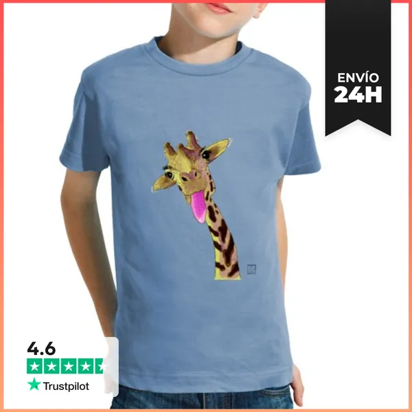Camiseta Clásica Para Niños Jirafa Simpática LaTostadora