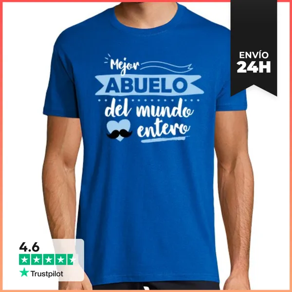 Camiseta Hombre Clásica Mejor Abuelo Del Mundo Entero LaTostadora