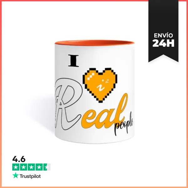Taza De Colores Taza I Love Real People Chiste Matemático Con I