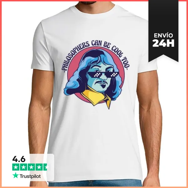 Camiseta Hombre Clásica Fresca Filosofía Descartes LaTostadora
