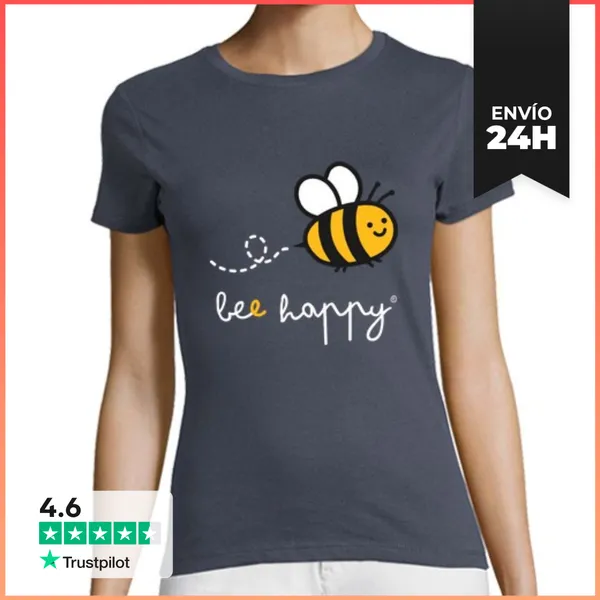 Camiseta Mujer Clásica Bee Happy LaTostadora