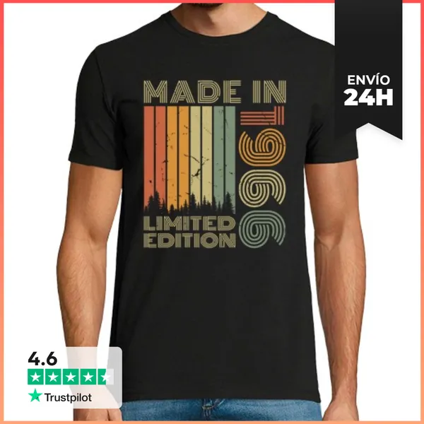 Camiseta Hombre Clásica 60 Años 1966 Vintage Regalo De Cumpleañ