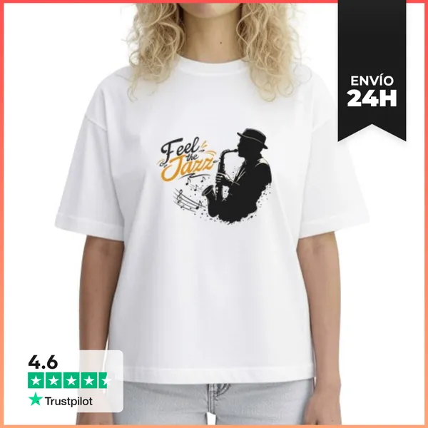 Camiseta Mujer Boxy Siente El Jazz LaTostadora