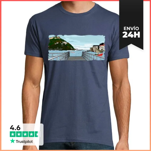 Camiseta Hombre Clásica El Puerto De Donostia-San Sebastián