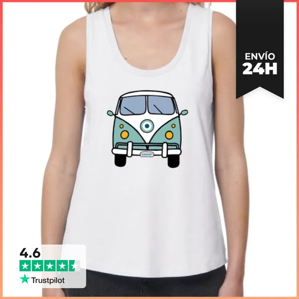 Camiseta Mujer Sin Mangas, Loose Fit Surf Why LaTostadora