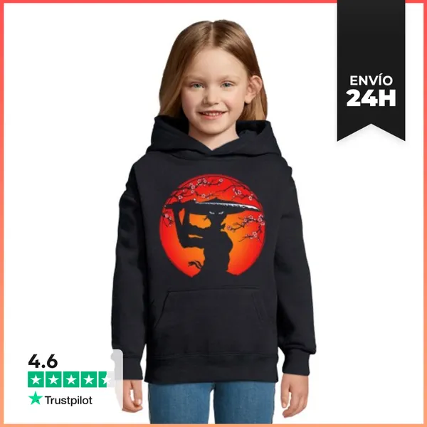 Sudadera Para Niños Con Capucha Chica Samurái LaTostadora