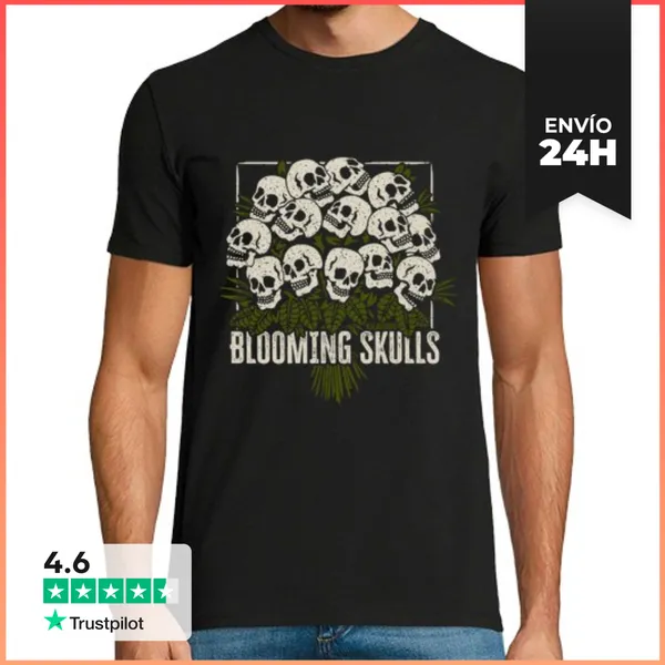 Camiseta Hombre Clásica Blooming Skulls LaTostadora