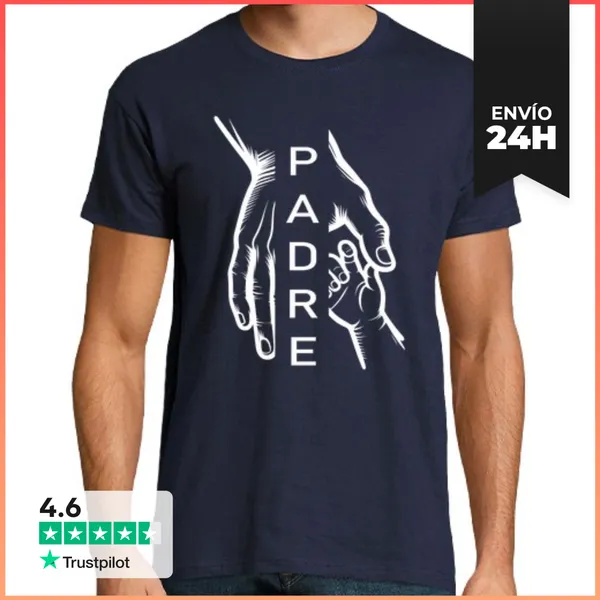 Camiseta Hombre Clásica Camiseta Padre E Hijo Manos LaTostadora