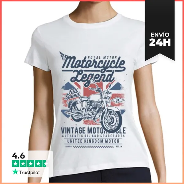 Camiseta Mujer Clásica Motero Leyenda LaTostadora