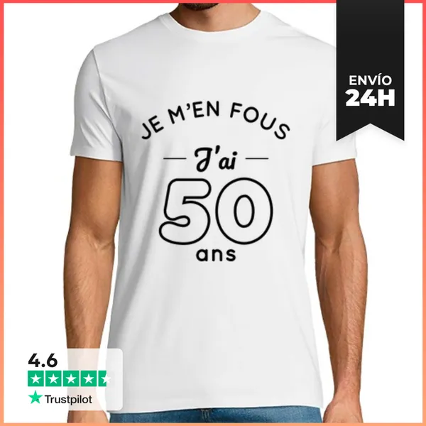Camiseta Hombre Clásica 50 Años De Aniversario - No Me Importa