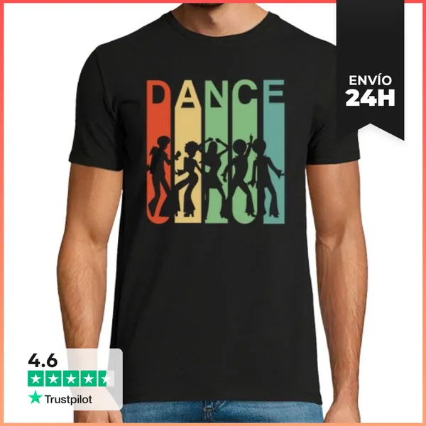 Camiseta Hombre Clásica Regalo De Baile Retro Vintage Groovy