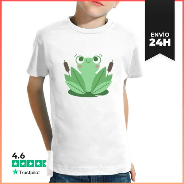 Camiseta Clásica Para Niños Rana Hojas De Espadaña LaTostadora