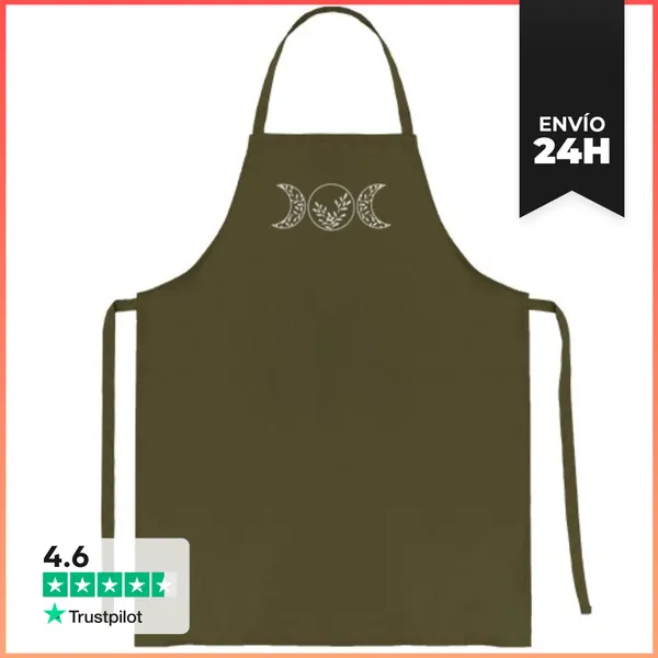 Delantal Trisquel Hojas Blanco LaTostadora