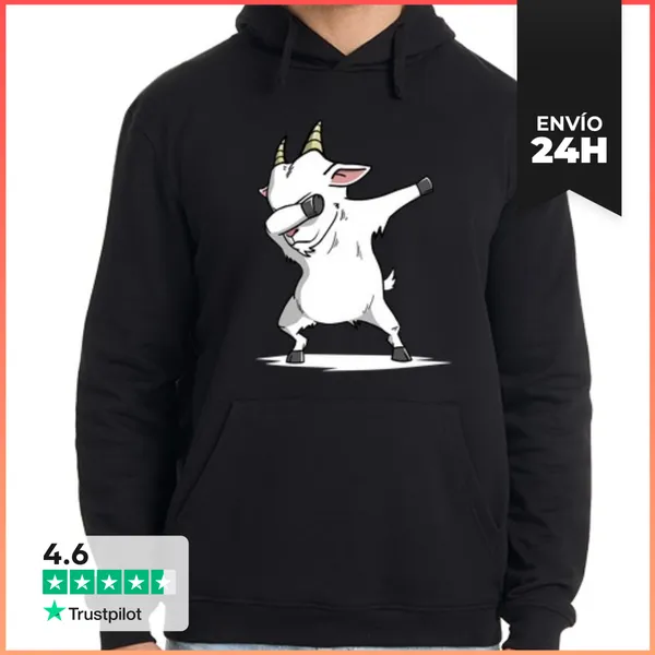 Sudadera Unisex Con Capucha Cabra DAB! LaTostadora