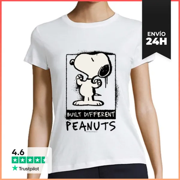 Camiseta Mujer Clásica Built Different Peanuts LaTostadora