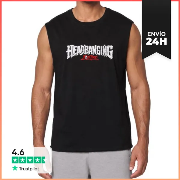 Camiseta Sin Mangas Headbanging Blanco LaTostadora