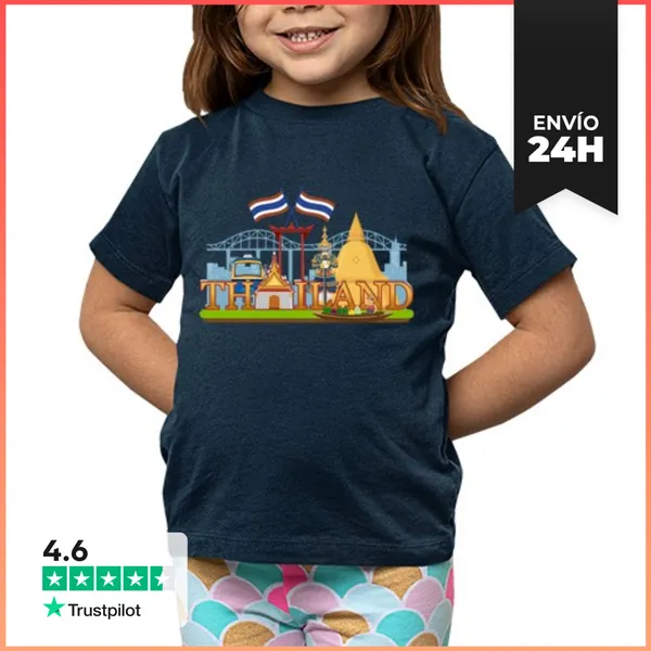 Camiseta Clásica Para Niños Amo Tailandia LaTostadora