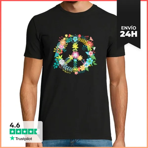 Camiseta Hombre Clásica Paz Y Amor LaTostadora