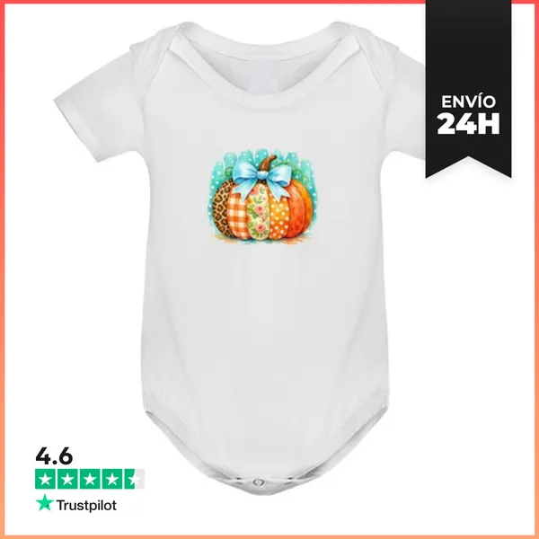 Body Bebé Watercolour Striped Pumpkin, Cute Fall Outfit,
