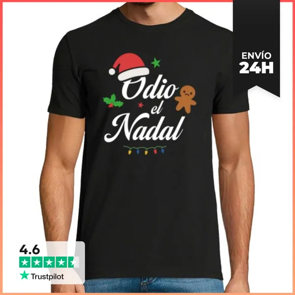 Camiseta Hombre Clásica ODIO EL NADAL LaTostadora
