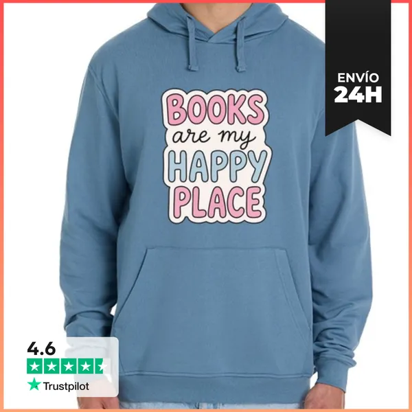 Sudadera Unisex Con Capucha Los Libros De Pegatinas Son Mi Lugar