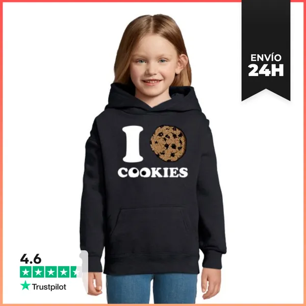 Sudadera Para Niños Con Capucha I Love Cookies LaTostadora