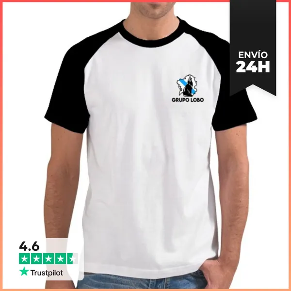 Camiseta Hombre, Estilo Béisbol Grupo Lobo Camiseta. LaTostadora