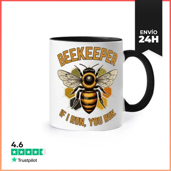 Taza De Colores Beekeeper If I Run You Run Funny Beekeeping