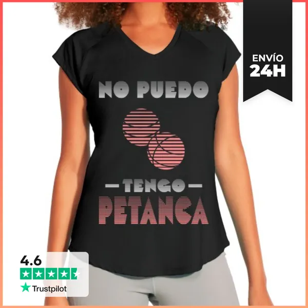 Camiseta Deportiva Mujer No Puedo Tengo Petanca Rosa Camiseta