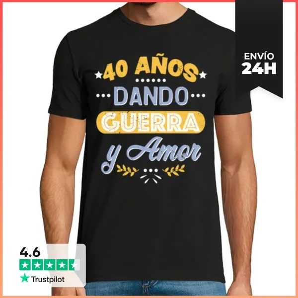 Camiseta Hombre Clásica 40 Años Dando Guerra LaTostadora