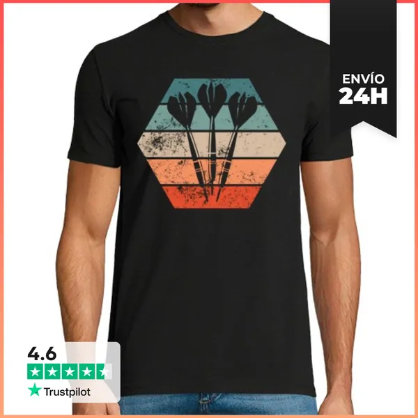 Camiseta Hombre Clásica Dardo Dardo Dardos Retro LaTostadora
