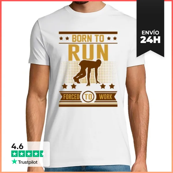 Camiseta Hombre Clásica Llevado Correr Obligados A Trabajar