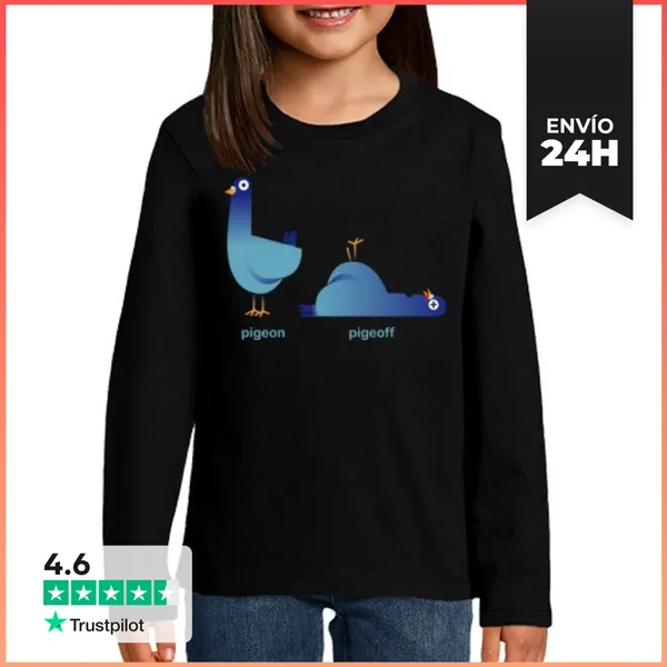 Camiseta Manga Larga Para Niños Paloma Paloma LaTostadora