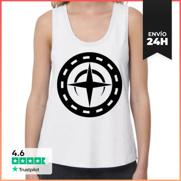 Camiseta Mujer Sin Mangas, Loose Fit Arte De Círculo De Cultivo