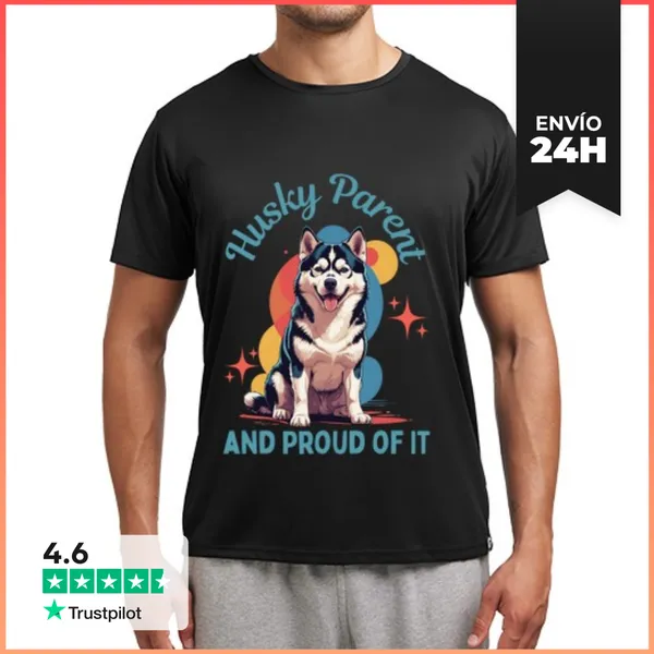Camiseta Deportiva Hombre Orgulloso Dueño De Un Husky LaTostadora