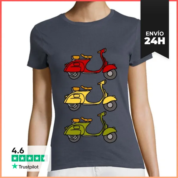 Camiseta Mujer Clásica 3 Vespas LaTostadora