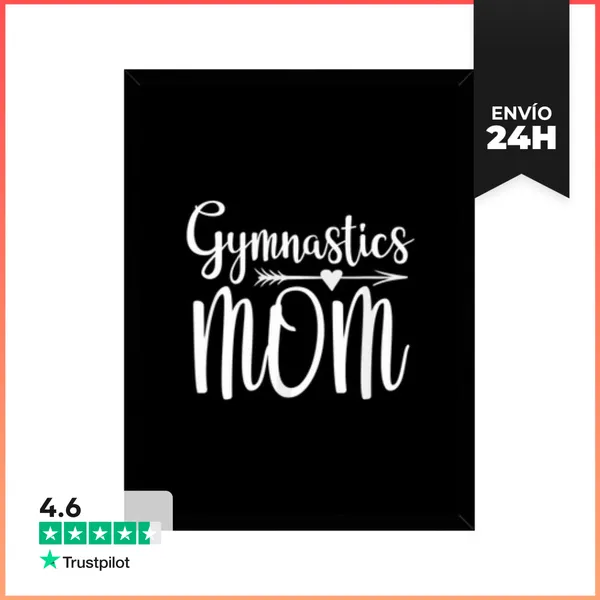 Cuadro Con Marco Vertical Mamá De Gimnasia Linda Padre Gimnasta