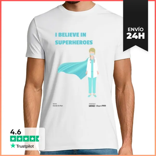 Camiseta Hombre Clásica Davide De Pieri - Superhéroe LaTostadora